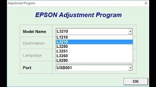 Reset Epson Printer L3210 L3110 L220 L310 L360 L805 L1300  โปรแกรมเคลียร์ซับหมึก Update 2024 [upl. by Ynos623]