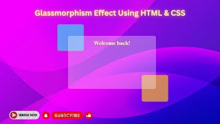 Glassmorphism Effect Using HTML amp CSS [upl. by Anner]