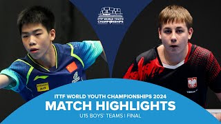 Tang Yiren vs Patryk Zyworonek  U15 Teams Final  ITTF World Youth Championships 2024 [upl. by Ahsuas816]