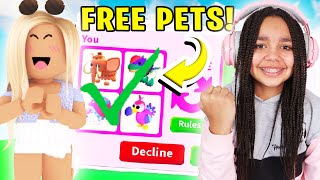 TRADING FREE Pets With My BEST FRIEND Roblox Adopt Me [upl. by Acirre]