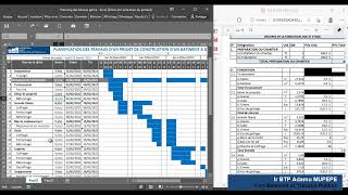 PLANNING DES TRAVAUX SUR EXCEL DEMONSTRATION [upl. by Sikleb378]