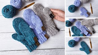 Easy Top Down Crochet Mittens  Beginner Crochet Video Tutorial [upl. by Roht]