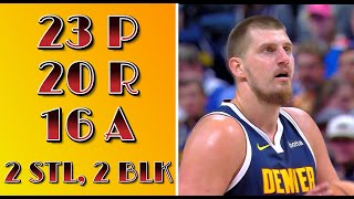 Nikola Jokić triple double highlights vs the Oklahoma City Thunder [upl. by Bonney]