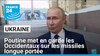 Vladirmir Poutine met en garde les Occidentaux sur les missiles longue portée pour lUkraine [upl. by Arad561]