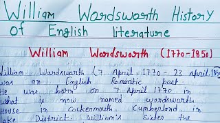 William Wordsworth History of English literature 📚 📝 Ba first year Notes 📝 EnglishLiterature743 [upl. by Sorcha]