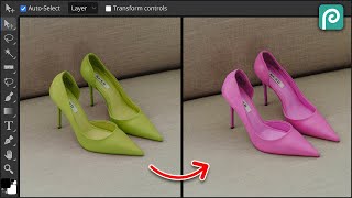 Photopea Tutorial  How to Change colours of an object quick amp easy method [upl. by Sinnod705]