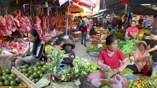 Khmer Market Food Compilation amp People Lifestyle Food Market Scenes in Siem Reap Cambodia [upl. by Ulrike]