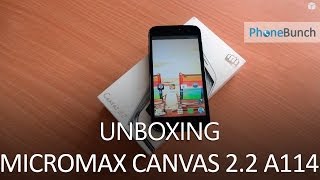 Micromax Canvas 22 A114 Unboxing and Handson [upl. by Bello992]