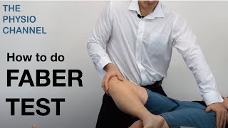 How to do the FABER Hip Test A Hip test demonstration [upl. by Lirret185]