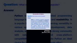 Introduction to Python  Python definition Python pythontutorialforbeginners [upl. by Kelwen]