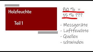 Holzfeuchte Teil 1  Holz und Luftfeuchte Messen Werte interpretieren [upl. by Melquist]