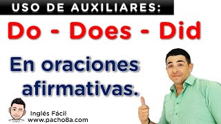 Así se usan los auxiliares DO DOES y DID en oraciones afirmativas  Modo enfático  Clases inglés [upl. by Annahsal]