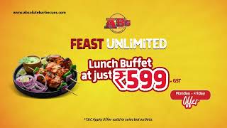 Enjoy a lavish Value Lunch buffet at ABs Feast Unlimited Just taxes599 MonFri [upl. by Plato]