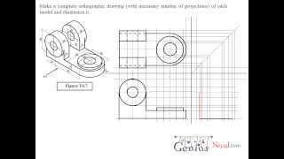 Engineering Drawing TutorialsOrthographic drawing 2 with Front view amp Side view T 67 [upl. by Lehcear]