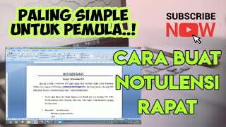 Tutorial cara buat notulensi rapat paling mudah untuk pemula operator desa [upl. by Arondel]