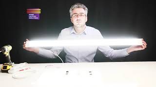 Vtac LED slim batten demo and howto install guide [upl. by Adnirak801]