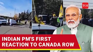 PM Modi Seethes At Canada After Attack On Hindu Temple  Cowards Intimidating Indians [upl. by Irbmac294]