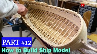 How to Build Ship Model Part 12  Planking Inside [upl. by Salguod]