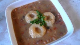 Sopa de Frijoles con Bolitas de Masa  Mi Receta [upl. by Marjy784]