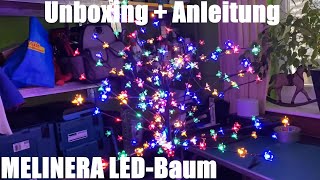 MELINERA LEDBaum mit Standfuß Timer für Innen und Außenbereich Unboxing und Montage Anleitung [upl. by Eedahs]