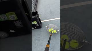 The Easiest Way to Collect Tennis Balls on Any Court smartball racket greenball forehand [upl. by Nhtanhoj]