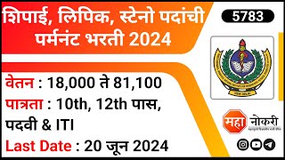 शिपाई लिपिक स्टेनो पदांची पर्मनंट भरती 2024  PDUNIPPD Recruitment 2024  10th 12th Pass Jobs [upl. by Dorwin]