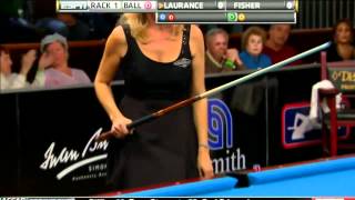 031812 WPBA Masters  Final rack 1 Allison Fisher vs Ewa Mataya Laurance Billiard HD [upl. by Aynos]