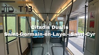 Tramway T13 Citadis Dualis SaintGermainenLaye  SaintCyr [upl. by Enileoj604]