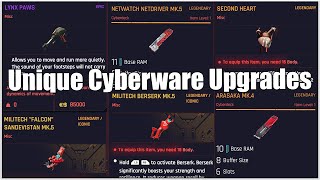 Cyberpunk 2077 Legendary and Unique Cyberware Locations Unique Ripperdoc Items [upl. by Arihppas]