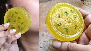 Lemon Homemade Soap with Vitamin E Oil amp Aloevera Soap for Skin whitening body polishing body acne [upl. by Survance]