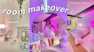 EXTREME ROOM MAKEOVER  TOUR aestheticpinterest inspired [upl. by Topping]