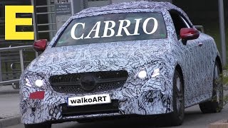 Mercedes Erlkönig EKlasse EClass Cabriolet A238 2017 spotted  4K SPY VIDEO [upl. by Tihom]