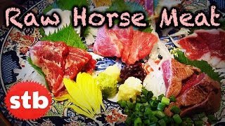 Japanese Food Tour Horse Meat Sukiyaki amp Basashi [upl. by Madelina266]