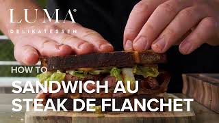 Sandwich au steak de flanchet  Comment réussir un steak de flanchet parfait  HOW TO [upl. by Adnovad]