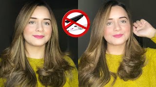 BLOW DRY LOOK WITH STRAIGHTENER👩‍🦱  PERFECT FAUX BLOWOUT AT HOME [upl. by Hcardahs]