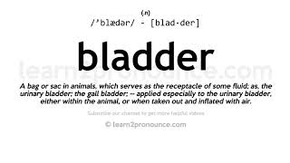 Pronunciation of Bladder  Definition of Bladder [upl. by Aridaj]