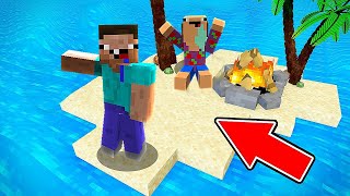 2 NOOB PASAN 24 HORAS EN UNA ISLA EXTRAÑA EN MINECRAFT ¿QUÉ ENCONTRAMOS [upl. by Ahsel623]