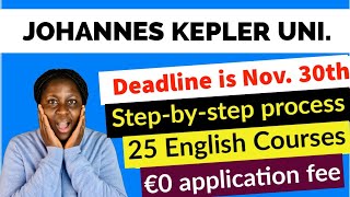 Free Application to Study in Austria  Englishtaught programs at Johannes Kepler University Linz [upl. by Leoine]