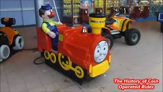 1990s Amutec Coin Operated Steam Engine Kiddie Ride  Photo Loco [upl. by Anujra]