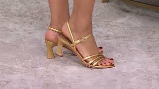 Bernardo Leather Heeled Sandals  Noor on QVC [upl. by Nairrot]