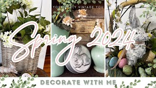 NEW 🌿SPRING 🌷DECORATE WITH ME  SWEET amp SIMPLE VINTAGE SPRING AND EASTER DECOR  ENTRY TABLE [upl. by Shippee192]