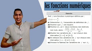 les fonctions numériques tronc commun exercices  exercice complet taux de variation  la monotonie [upl. by Brick995]