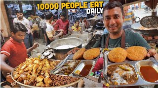 21 Rs Level 3000 Kanpuriya Indian Street Food 😍 Omi Makhania Khaste Banarasi Tea Stall 25 Items [upl. by Eentroc]