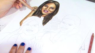 Hamilton Schuyler Sisters Speed Drawing Jasmine Cephas JonesPeggy [upl. by Anoli591]