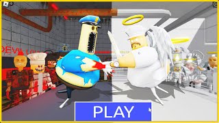 BARRY EXE VS ANGEL BARRYS PRISON RUN  Roblox Scary Obby  Foxy obby Roblox ScaryObby [upl. by Mal]