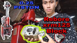 How to Rebore XRM125 Block  025 Piston in 20min [upl. by Sillsby]