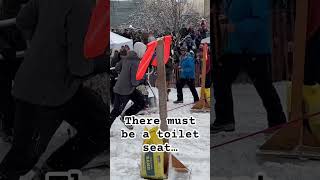 Outhouse Races at the 2024 Fur Rondy furrondy Outhouse winterfestival [upl. by Alvar]