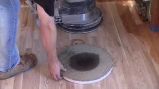 Buffing Stain on a Hardwood Floor with a Carpet Pad  City Floor Supply [upl. by Chan]