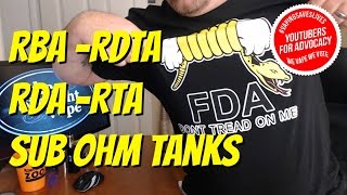 Explained RBA  RDA  RDTA  RTA  Sub Ohm Tanks [upl. by Ahsiram]