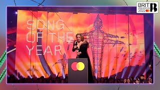 Adele wins Song of the Year  The BRIT Awards 2022 [upl. by Idolla]